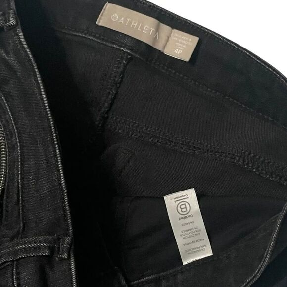 Athleta Sculptek Ultra Skinny Jeans, Size 4P. Grey Carbon Wash, near black. Zip - Picture 10 of 16